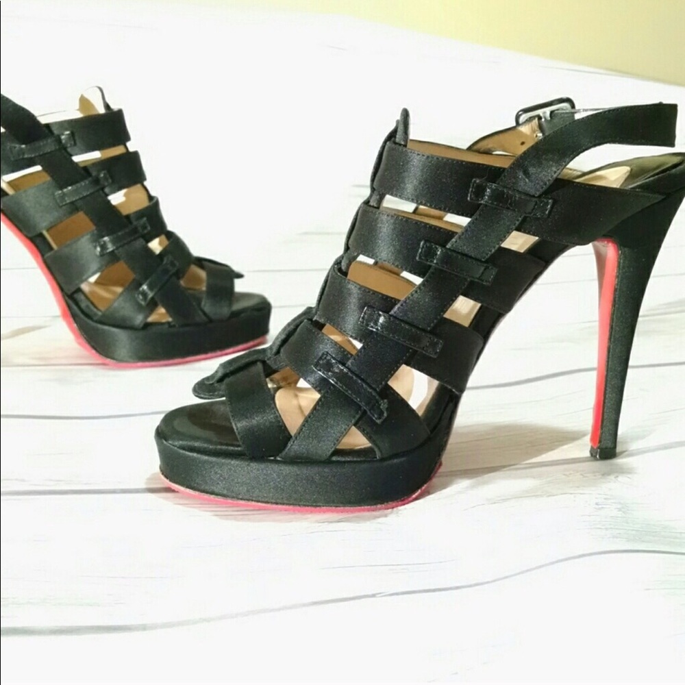 Christian Louboutin Satin Cage Heels-38
